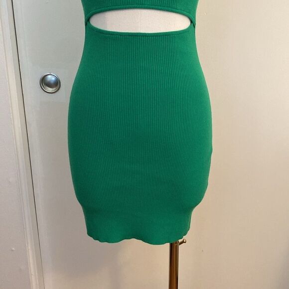 Aritzia Wilfred Cut Out Knit Mini Dress Kelly Green Size 2XS - Picture 4 of 13
